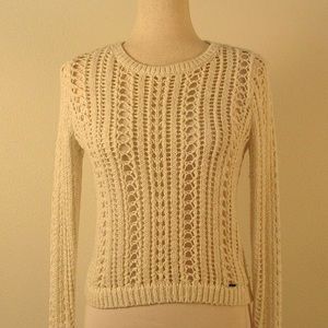 Sheer Pullover Sweater/ Cream and Glitter